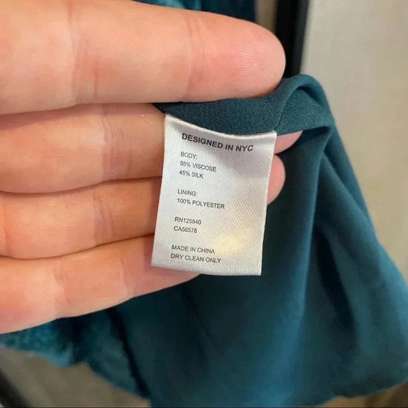 Intermix Green Velvet Faux Wrap Dress - Picture 3 of 4